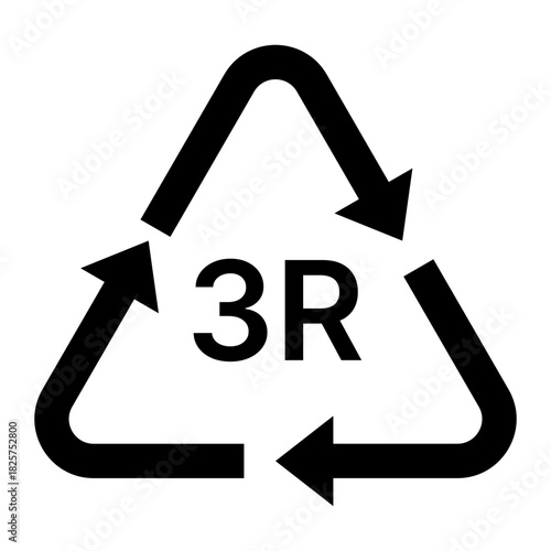 recycle symbol and 3r glyph icon