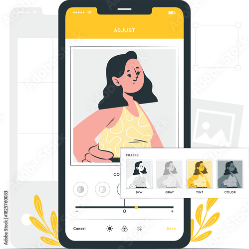 Smartphone app for photo editing with filters and adjustments