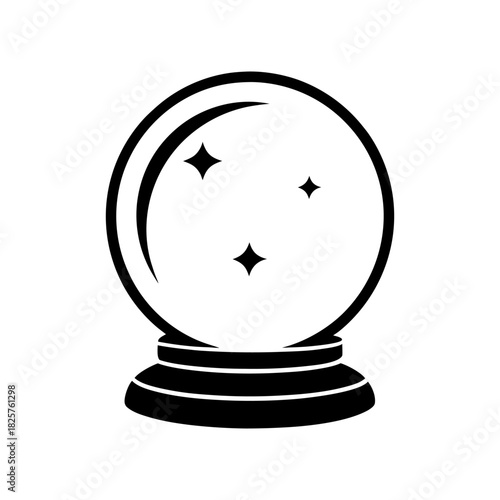 Crystal Ball Icon Vector on White Background.