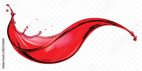 realistic smooth liquid clean water splash in different color and curve style isolated on  transparent background