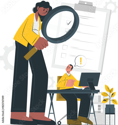 Team performing audit and review