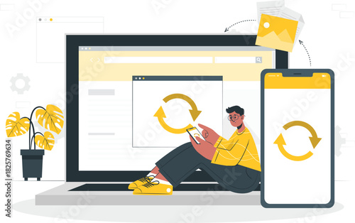 Data sync between laptop and phone
