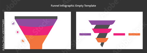 Colorful Funnel Diagram for Sales Conversion, Business Presentation, and Marketing Process Visualization