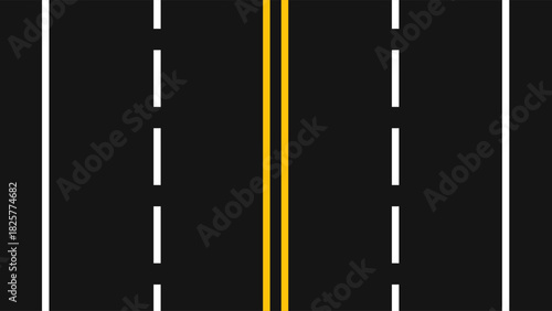 highway road asphalt travel flat color vector illustration template design