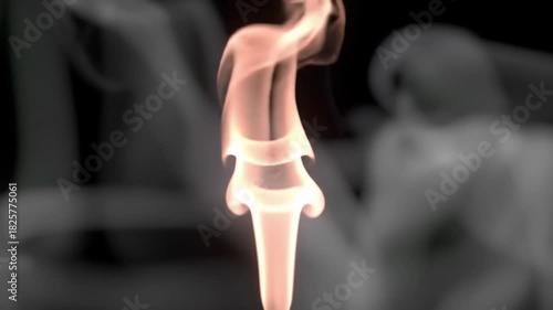 Ethereal smoke spiraling upward in a dark background, creating a mystical ambiance