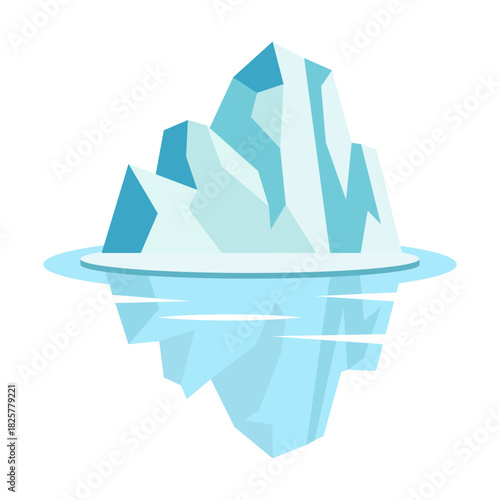 Floating Iceberg Flat Colored Icon for Arctic Themes and Frozen Nature Designs