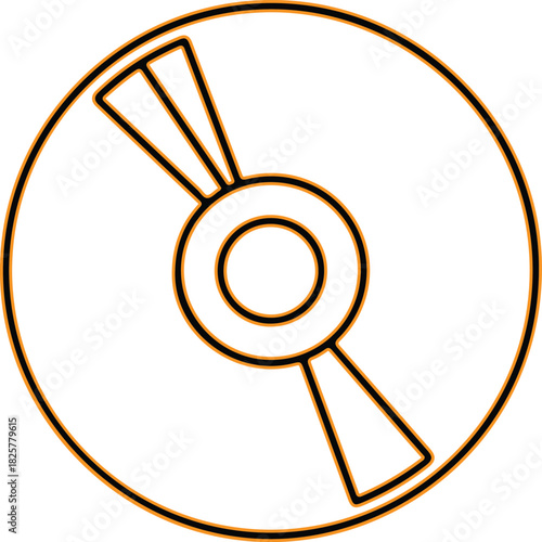 Simple outline drawing of a compact disc cd