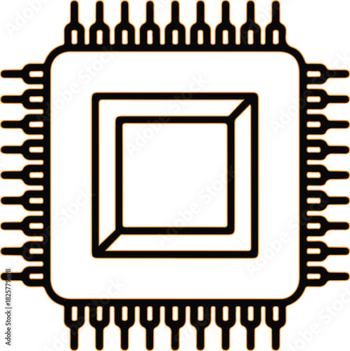 Close up of a computer microchip with many pins