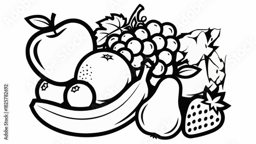 hand drawn vector illustration of fruits