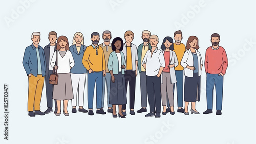 group of people in a row