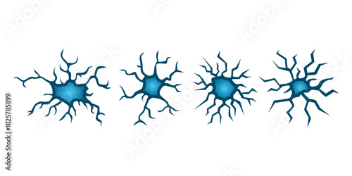 Frozen Fractal Cracks Flat Colored Icon for Ice Texture and Glacial Surface Designs