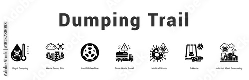 Dumping Trail Modern and clean web banner illustration featuring thematic icons for visual communication