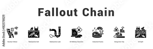 Fallout Chain Modern and clean web banner illustration featuring thematic icons for visual communication