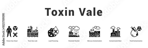 Toxin Vale Modern and clean web banner illustration featuring thematic icons for visual communication