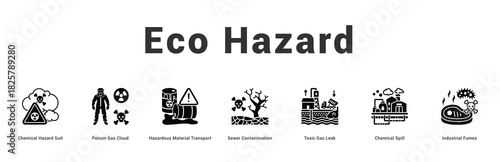 Eco Hazard Modern and clean web banner illustration featuring thematic icons for visual communication