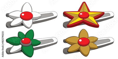 Hair clips accessories fashion style beauty adornment decoration floral star cute girl