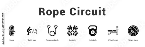 Rope Circuit Modern and clean web banner illustration featuring thematic icons for visual communication