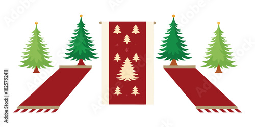Christmas trees holiday season winter celebration festive decoration evergreen pine