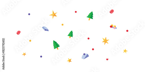 Christmas trees stars ornaments holiday season celebration festive winter xmas party