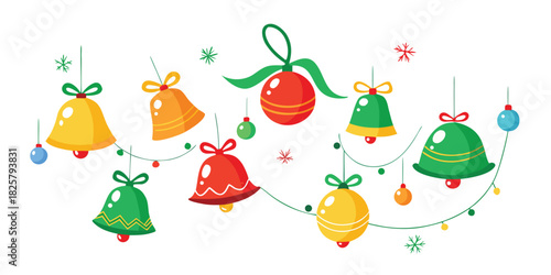 Christmas bells ornaments holiday decoration festive season celebration winter xmas joy