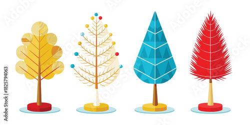 Christmas trees holiday season winter celebration festive decoration design xmas tree art