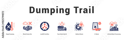 Dumping Trail Modern and clean web banner illustration featuring thematic icons for visual communication