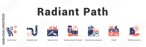 Radiant Path Modern and clean web banner illustration featuring thematic icons for visual communication