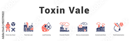Toxin Vale Modern and clean web banner illustration featuring thematic icons for visual communication