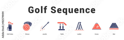 Golf Sequence Modern and clean web banner illustration featuring thematic icons for visual communication