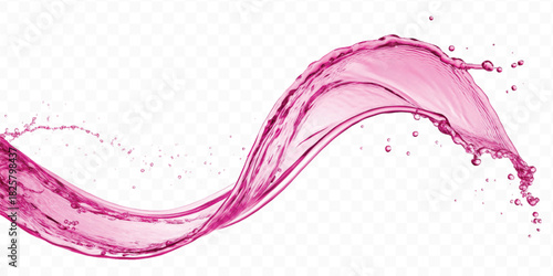 realistic smooth liquid clean water splash in different color and curve style isolated on  transparent background