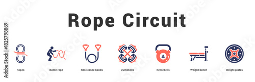 Rope Circuit Modern and clean web banner illustration featuring thematic icons for visual communication