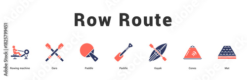 Row Route Modern and clean web banner illustration featuring thematic icons for visual communication