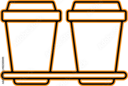 Two coffee cups in a cardboard tray