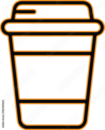 Simple outline icon of a disposable coffee cup