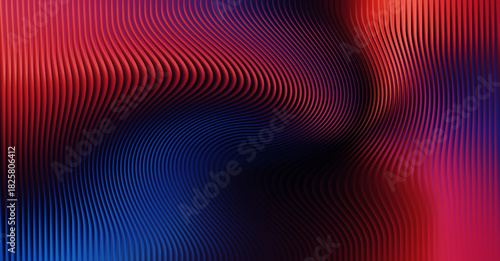 Fotografie Abstract background with vibrant red, blue, and purple gradient lines creating a