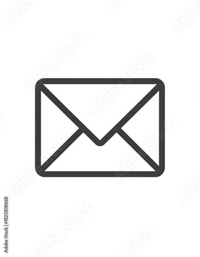 Simple, stylized white envelope on a black background