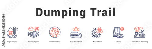 Dumping Trail Modern and clean web banner illustration featuring thematic icons for visual communication