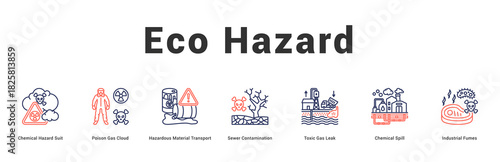 Eco Hazard Modern and clean web banner illustration featuring thematic icons for visual communication