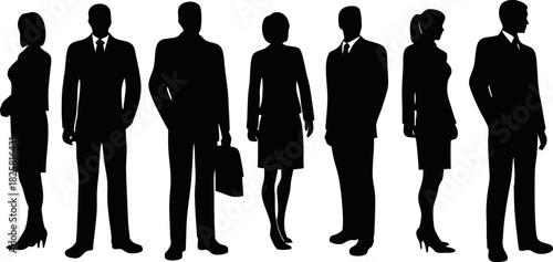 Silhouettes of business people standing together