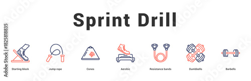 Sprint Drill Modern and clean web banner illustration featuring thematic icons for visual communication