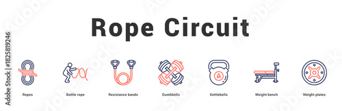 Rope Circuit Modern and clean web banner illustration featuring thematic icons for visual communication
