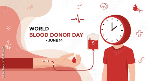 Modern Flat Blood Donor Day Medical Illustration