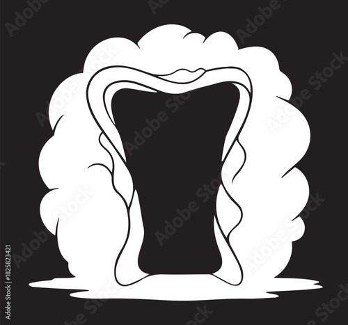 Abstract Silhouette of an Ethereal Portal or Cloud Frame Vector