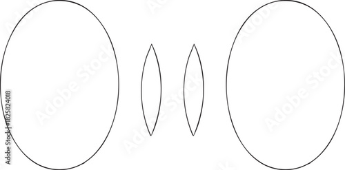 Geometric Shapes Circles and Ellipses Silhouette Vector Design on Transparent Background