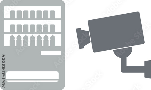 防犯カメラと自販機　アイコン