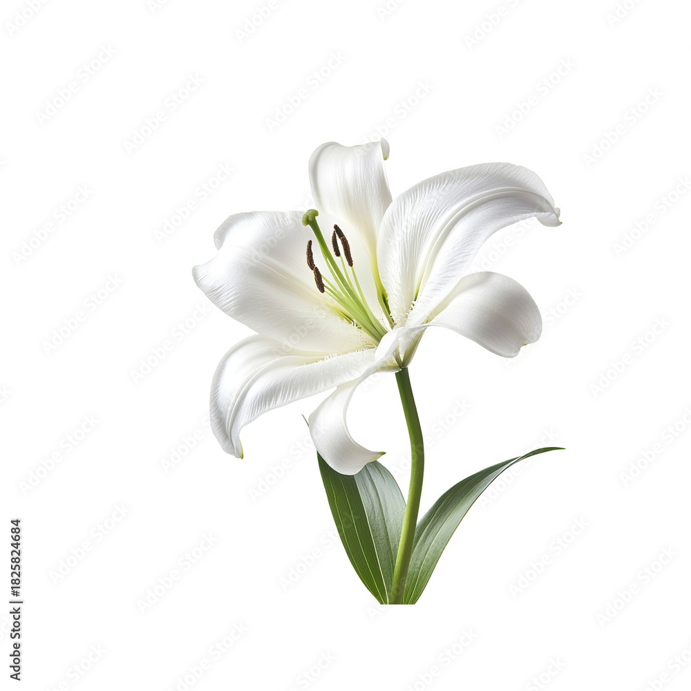 Obraz premium White lily on Transparent Background
