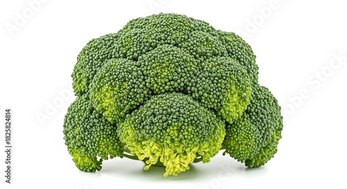 Fresh vibrant green broccoli florets vegetable, healthy nutrition ingredient.