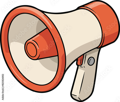 Megaphone isometric flat icon vector illustration