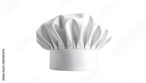 White chef's hat, pleated top and wide brim