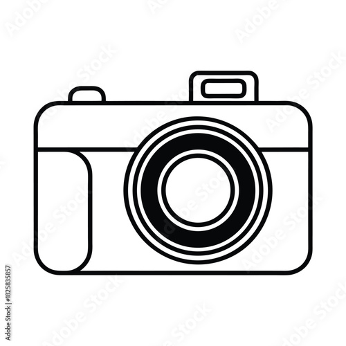 Photo Camera Silhouette Icon Vector Image vector line art on white background